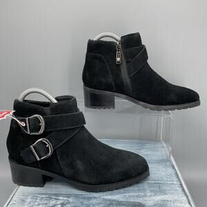 NEW Blondo Women’s Sway Waterproof Suede Booties Black Size 5.5M